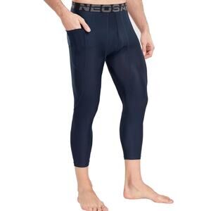 Men's 21" 3/4 Base Layer Compression Pants Stretchy X-Large Short Maroon FF